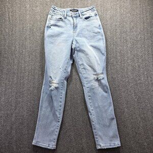 Judy Blue Jeans Womens 3 26 Light Wash Boyfriend Fit Distressed Stars Denim